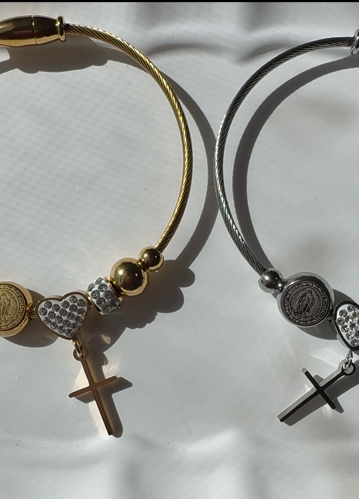 Religous Charm bangle, Virgin Mary Cross