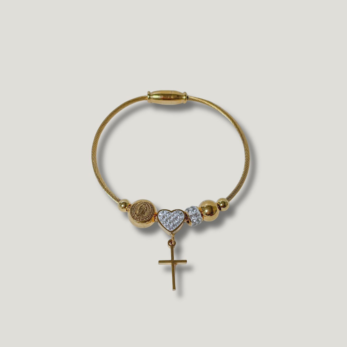Religous Charm bangle, Virgin Mary Cross