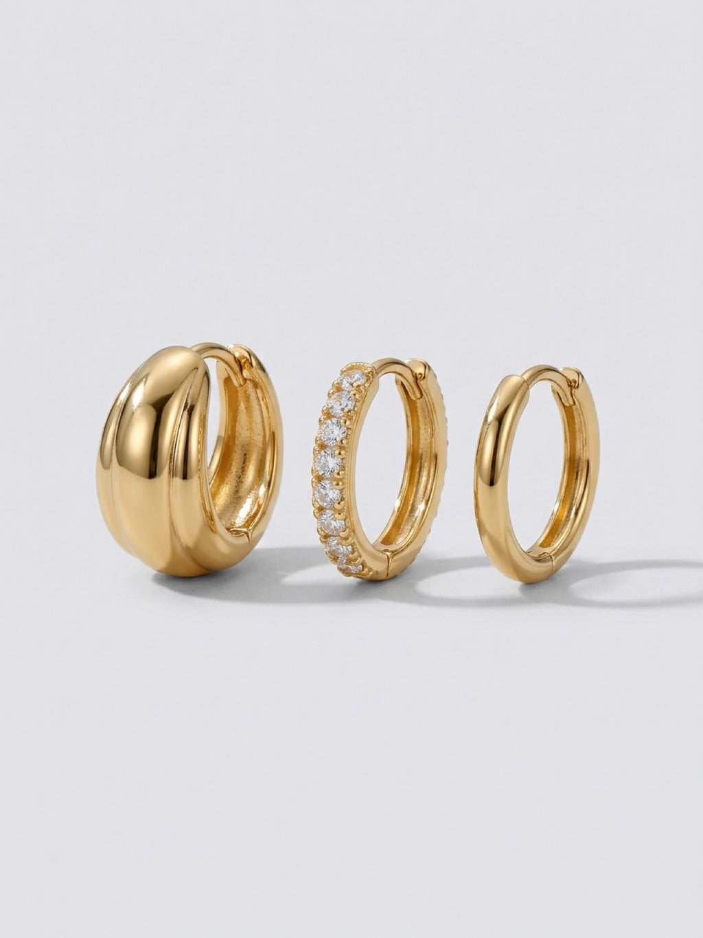 Golden Hoops Set 6pc, Earring Stack
