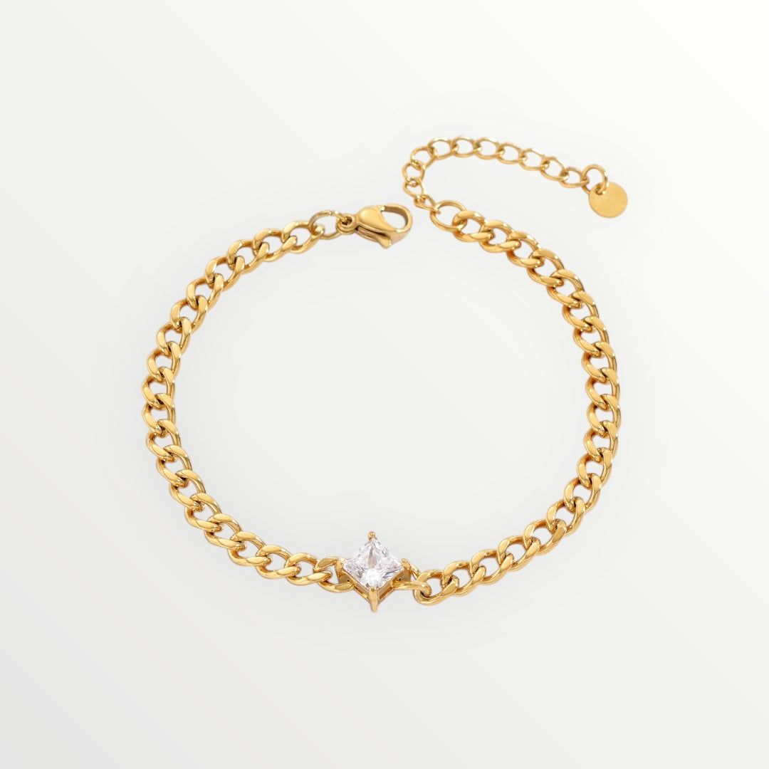 LUXE Cuban Chain Bracelet with Zircon
