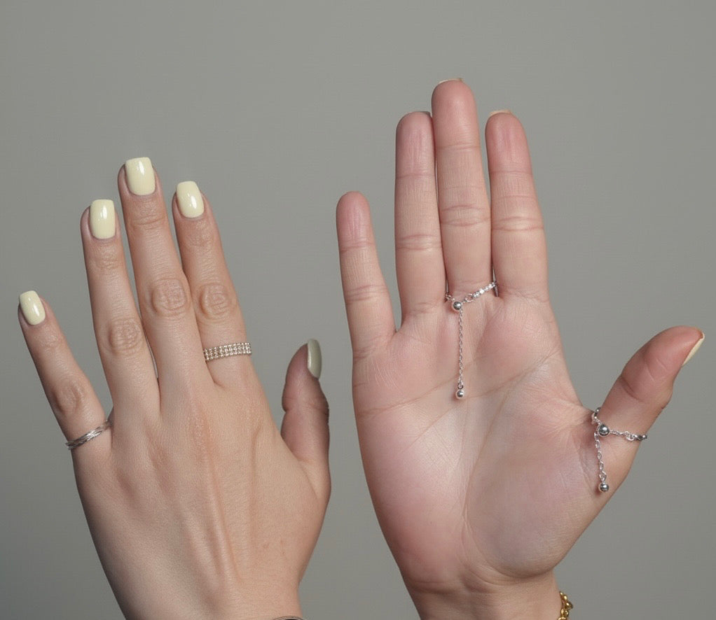 Silver Adjustable Ring Set 3pc