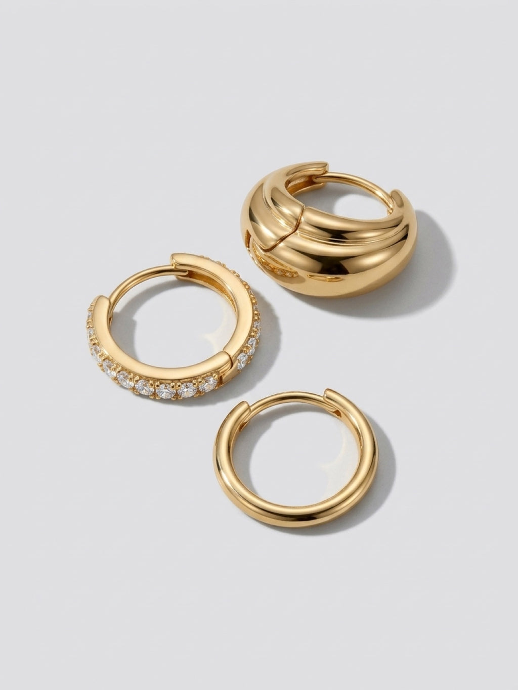 Golden Hoops Set 6pc, Earring Stack