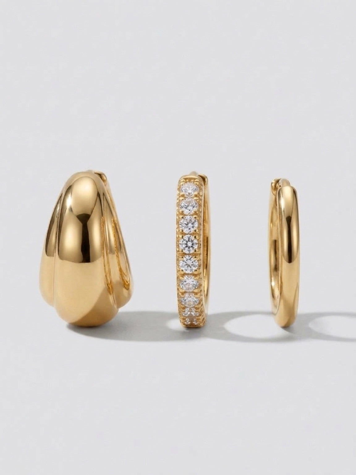 Golden Hoops Set 6pc, Earring Stack