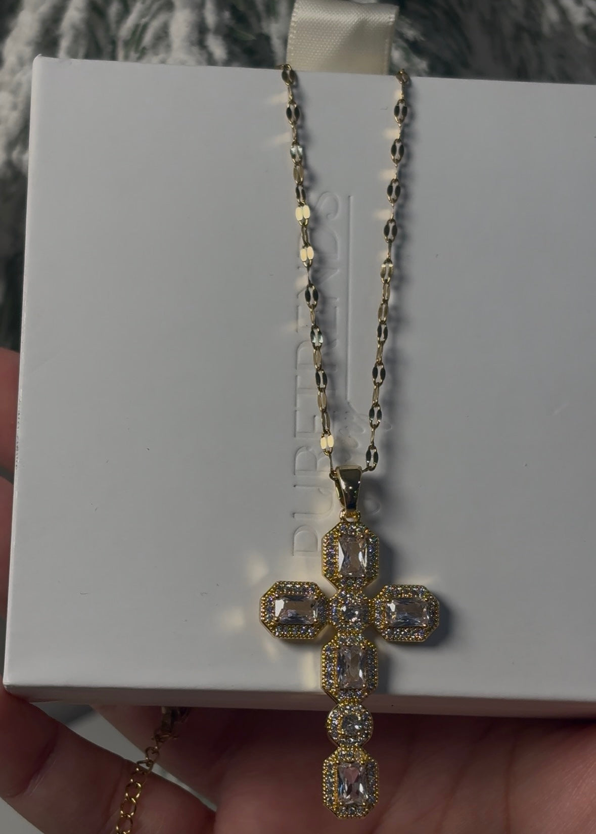 Bella Cross Pendant Necklace Gold Plated