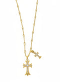 Double Cross Pendant Necklace