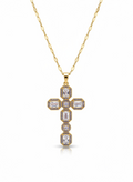 Bella Cross Pendant Necklace Gold Plated