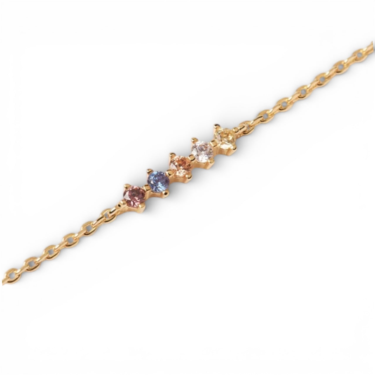Dainty Multicolor Zircon Bracelet – 925 Sterling Silver