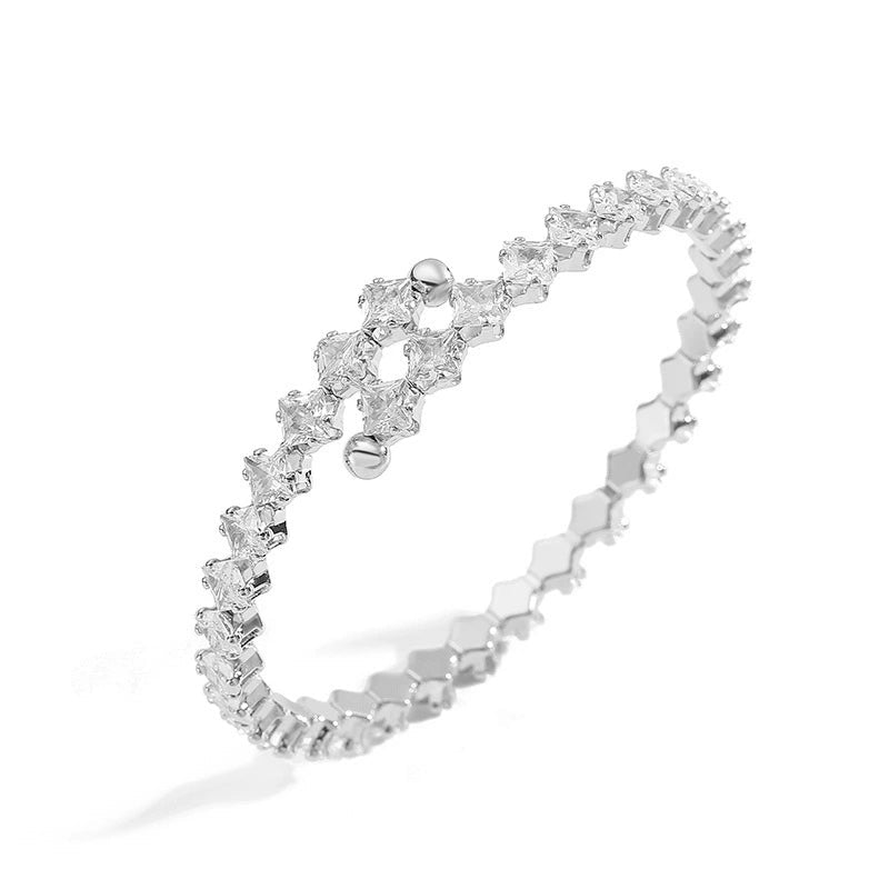 Zirconia Bracelet  in White Gold Plated