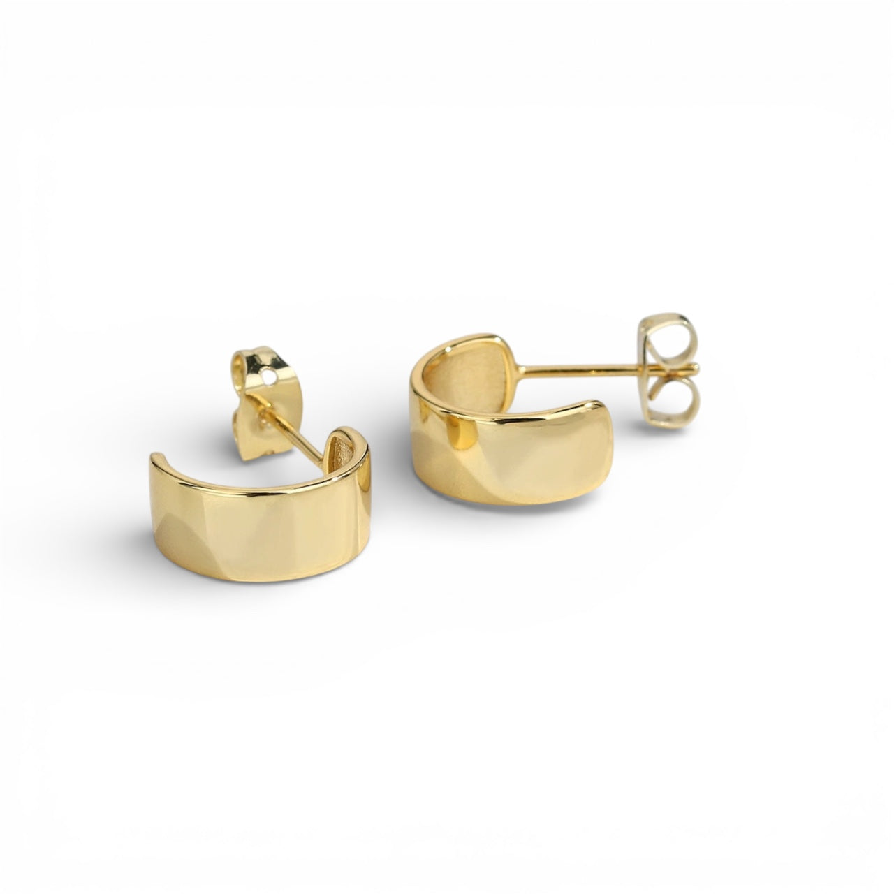 Gold Cuff Stud Earrings C Shaped