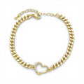 Heart Cuban Chain Gold Bracelet – Gold Plated