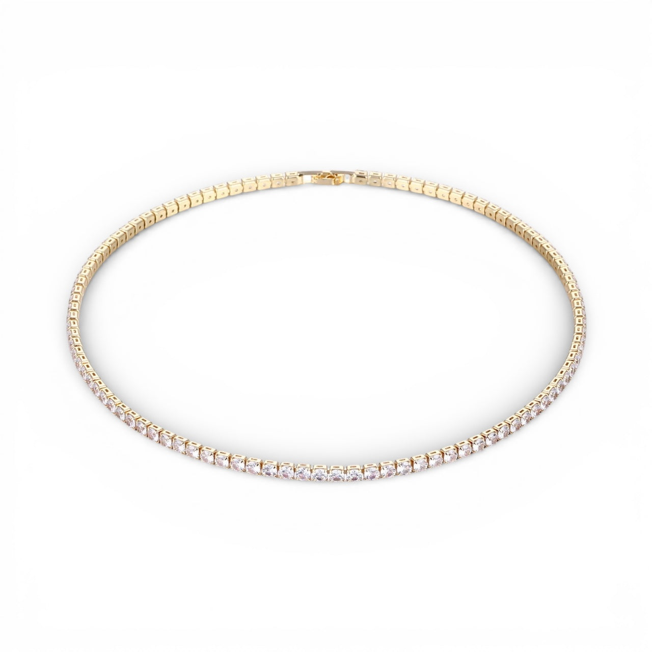 Lux Tennis Necklace – Gold Plated Zircon