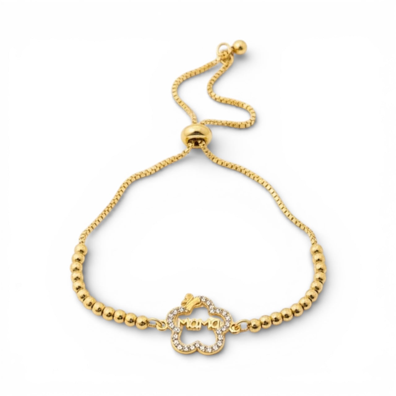 Mama Beaded Gold Adjustable