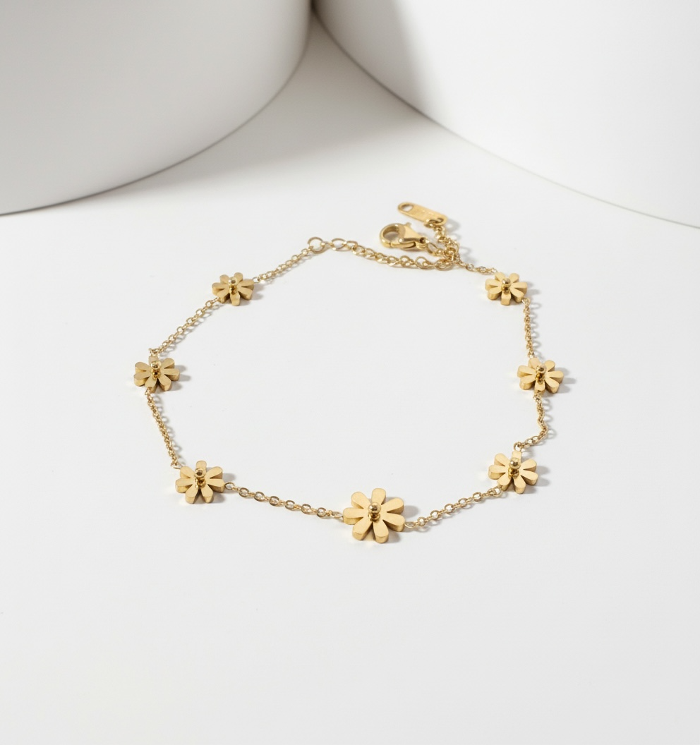 Daisy Flower Summer Anklet