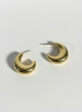 Bold Statement Gold Earrings- C Shaped