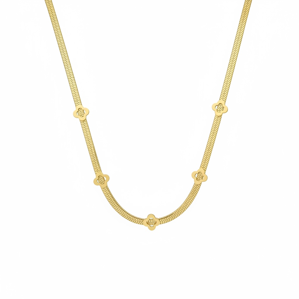 Flor Necklace| Snake Chain