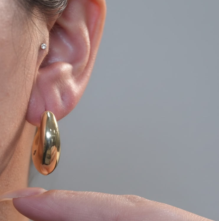 Liquid Gold C Shaped Earrings