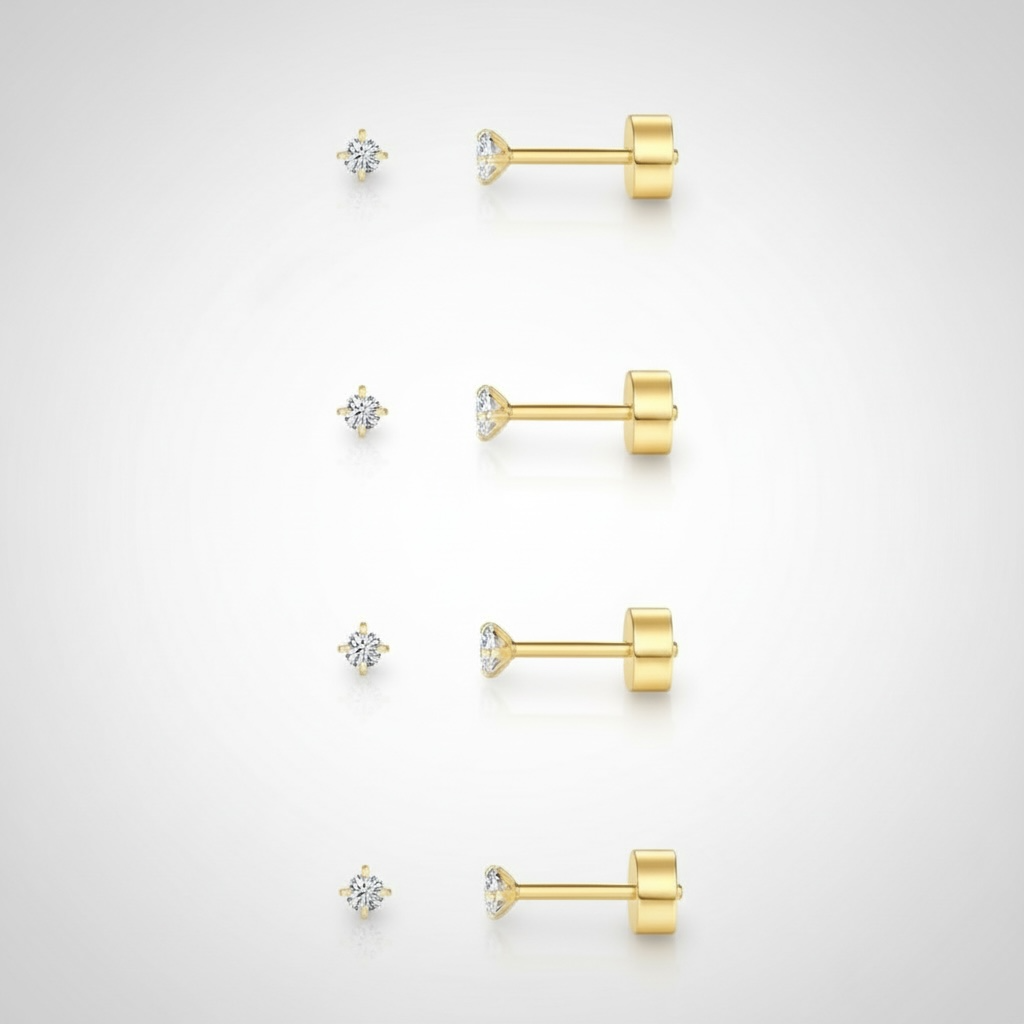 Dainty Stud 4pc Earrings| Set