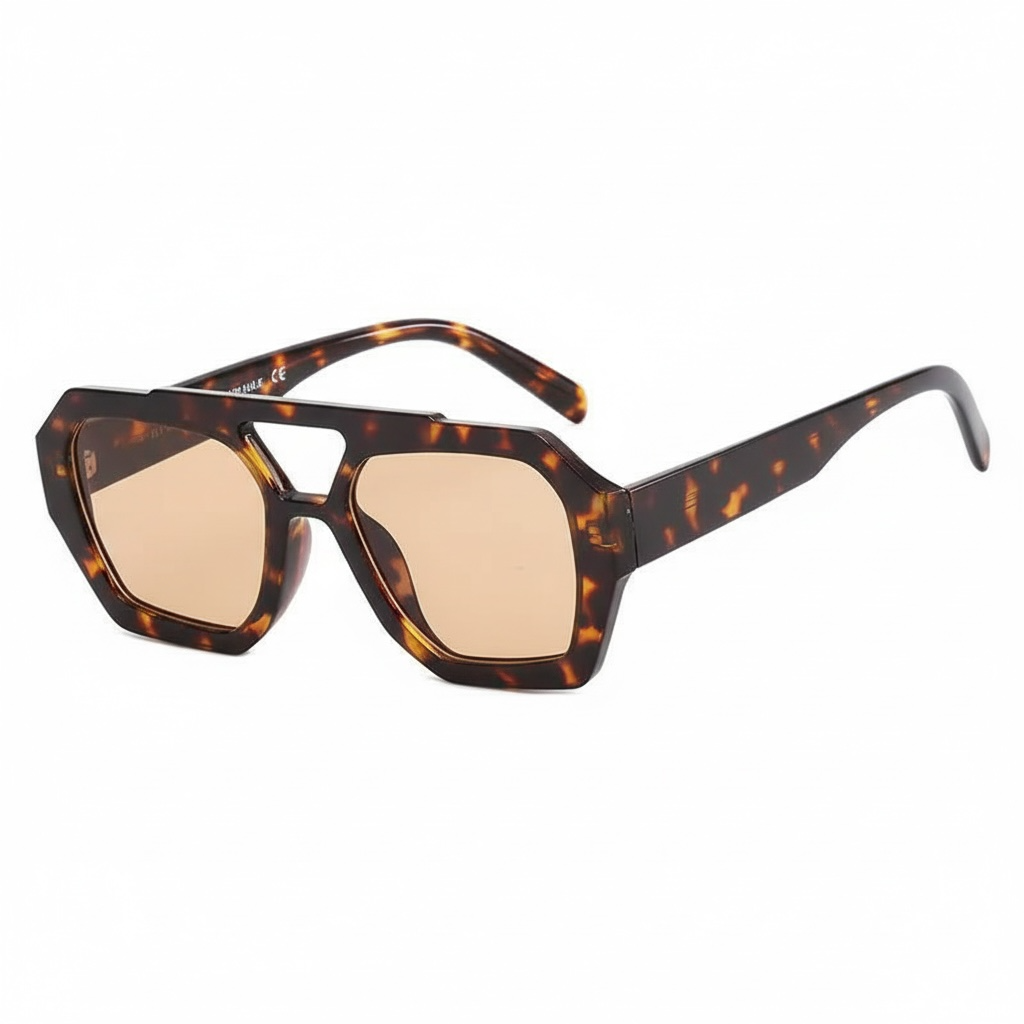 Verona Geometric Sunglasses – Tortoiseshell Frame | UV Protection | Bold Statement