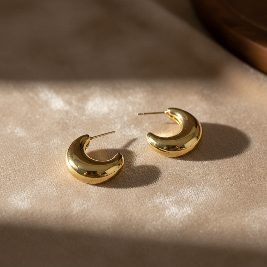Liquid Gold C Shaped Earrings