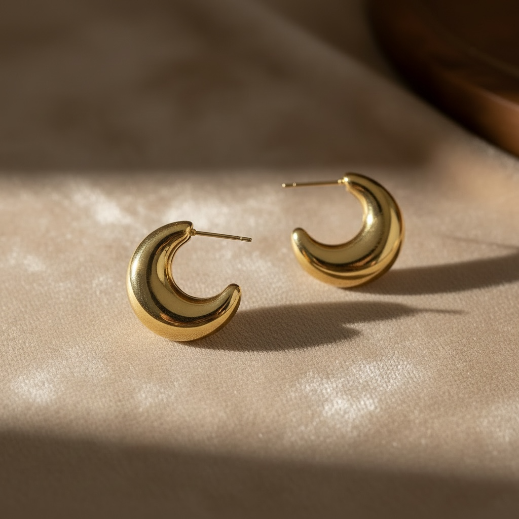 Liquid Gold C Shaped Earrings