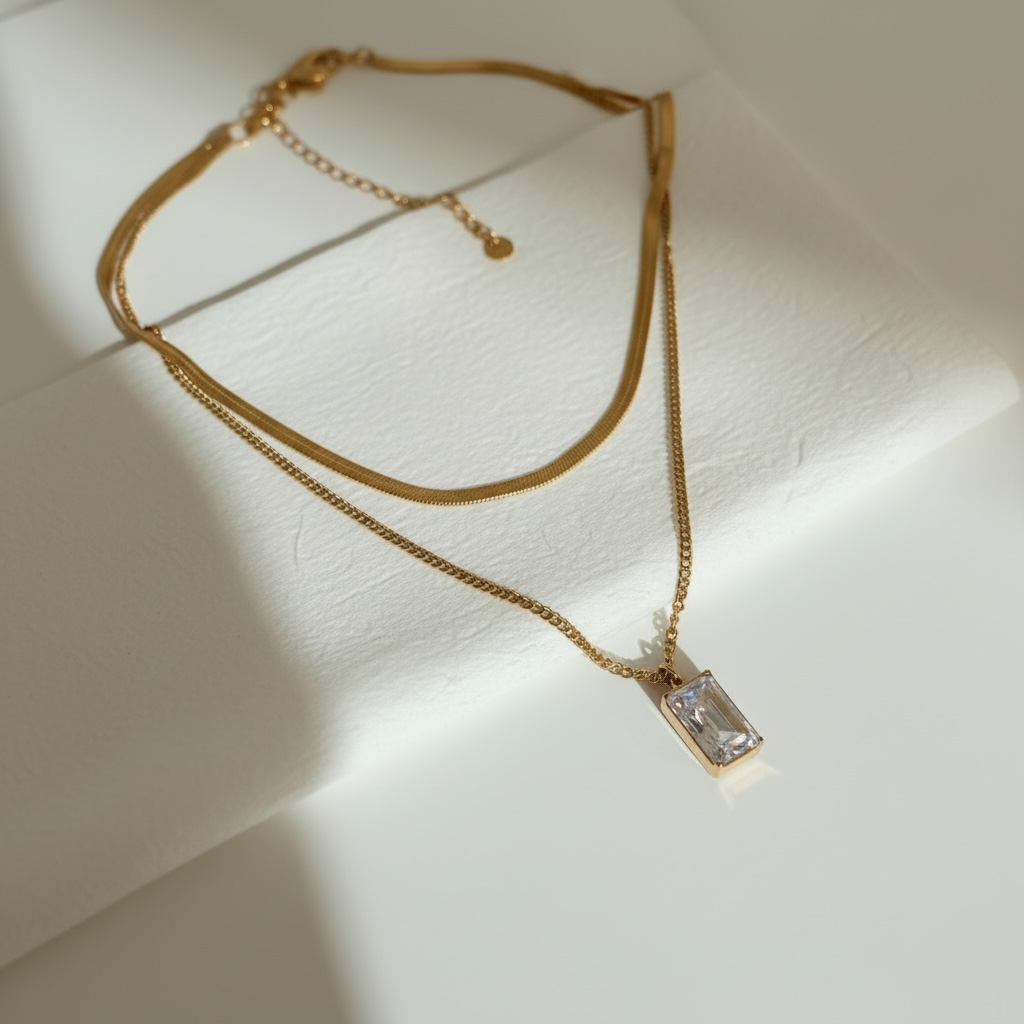 Serene Double Layer Gold Necklace