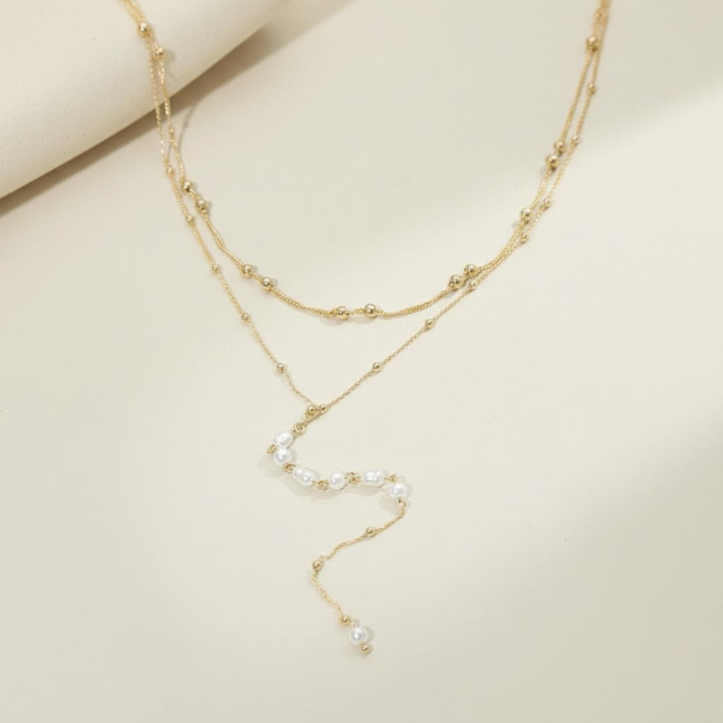 Pearl Cascade Layered Necklace
