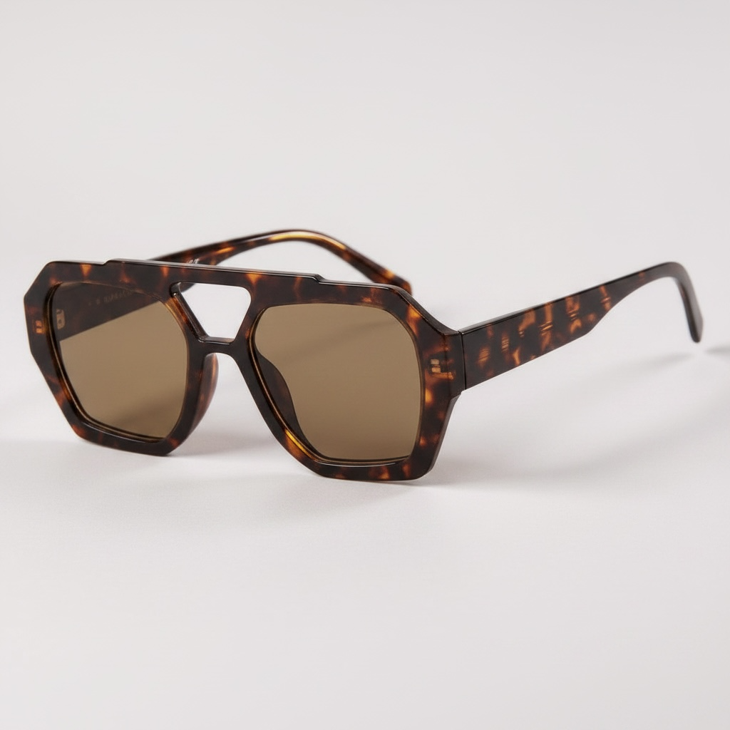 Verona Geometric Sunglasses – Tortoiseshell Frame | UV Protection | Bold Statement