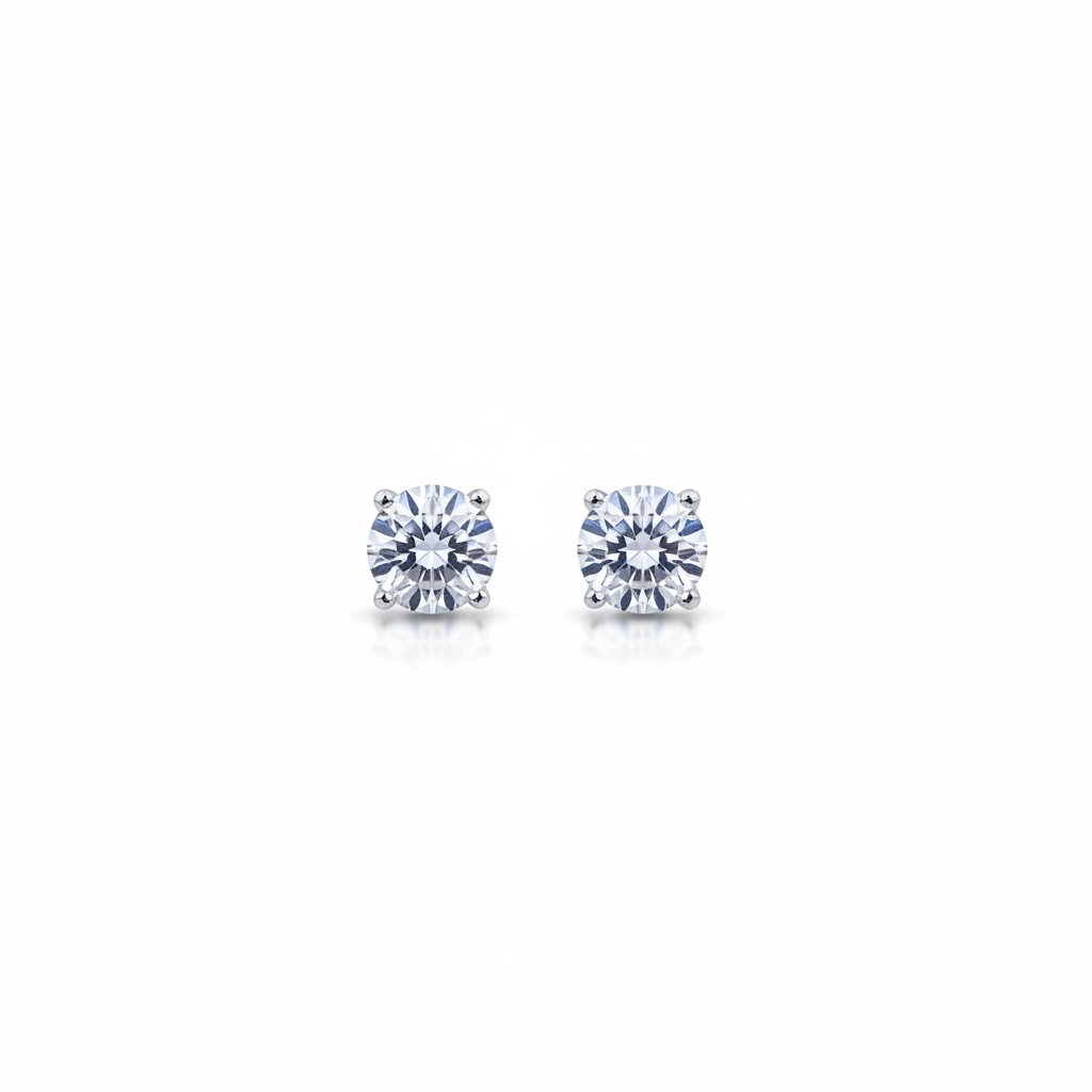 Daily Minimal Essential Sterling Silver CZ Stud Earring Set 2pc