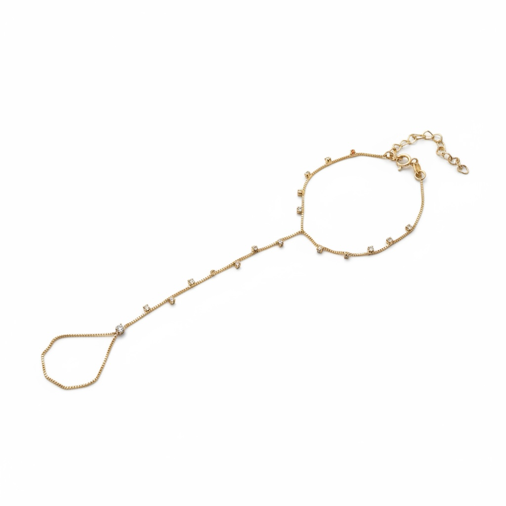 Aura Hand Chain CZ Gold Filled