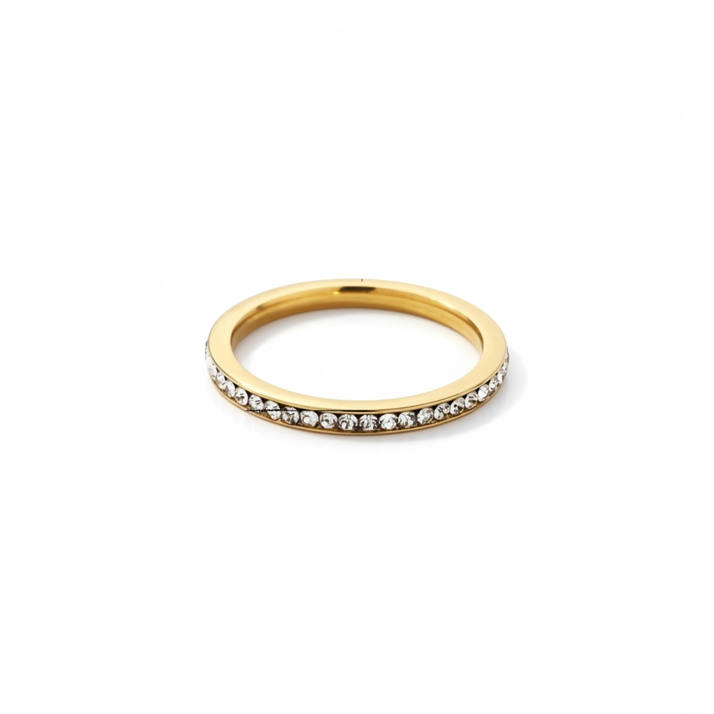 Pavé Eternity Ring, Layering Ring Gold and Silver