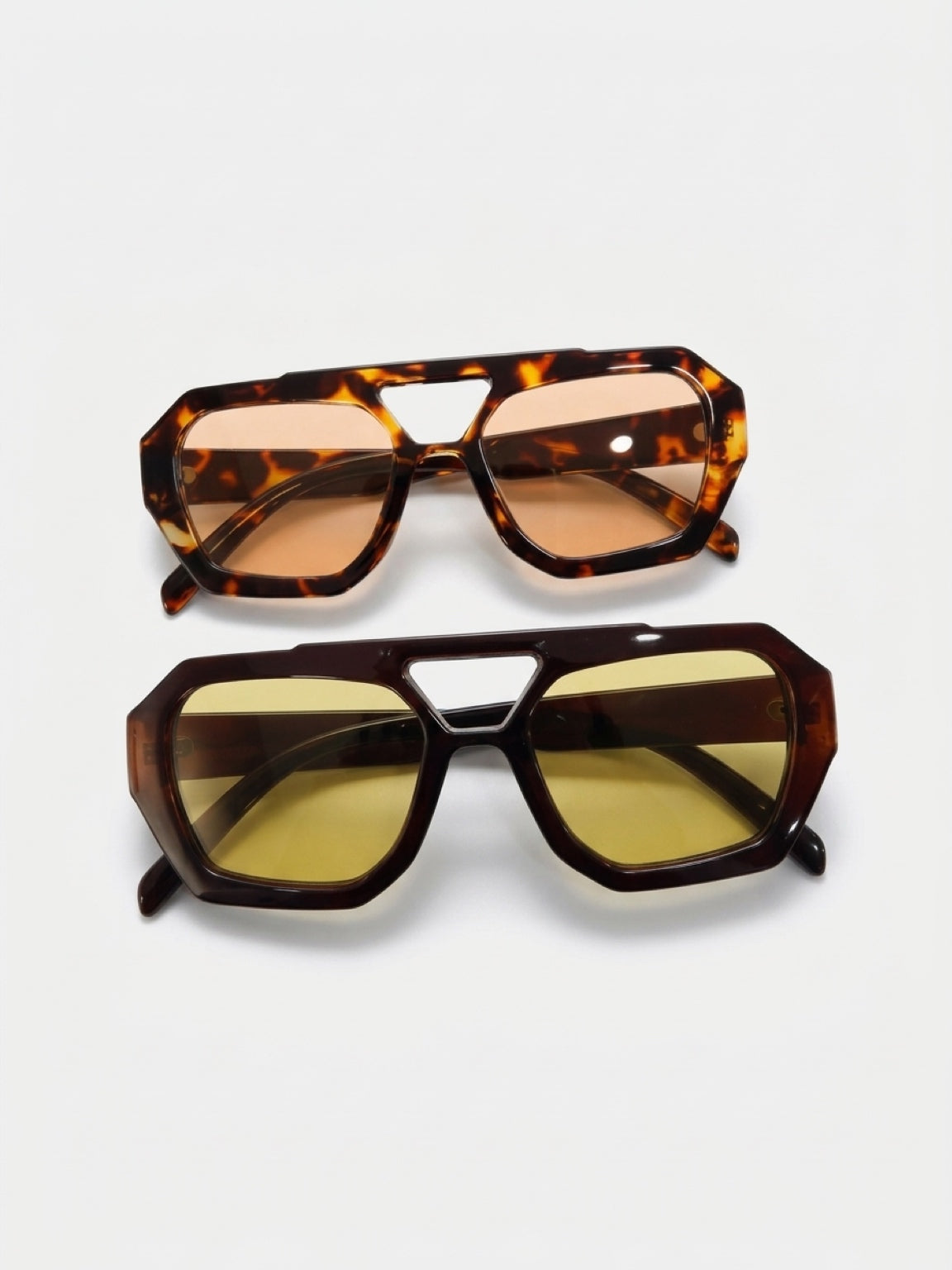Verona Geometric Sunglasses – Tortoiseshell Frame | UV Protection | Bold Statement