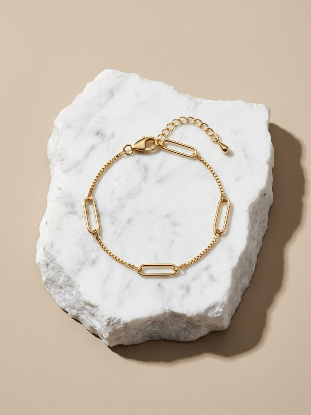 Modern Paper Clip Bracelet Gold Filled