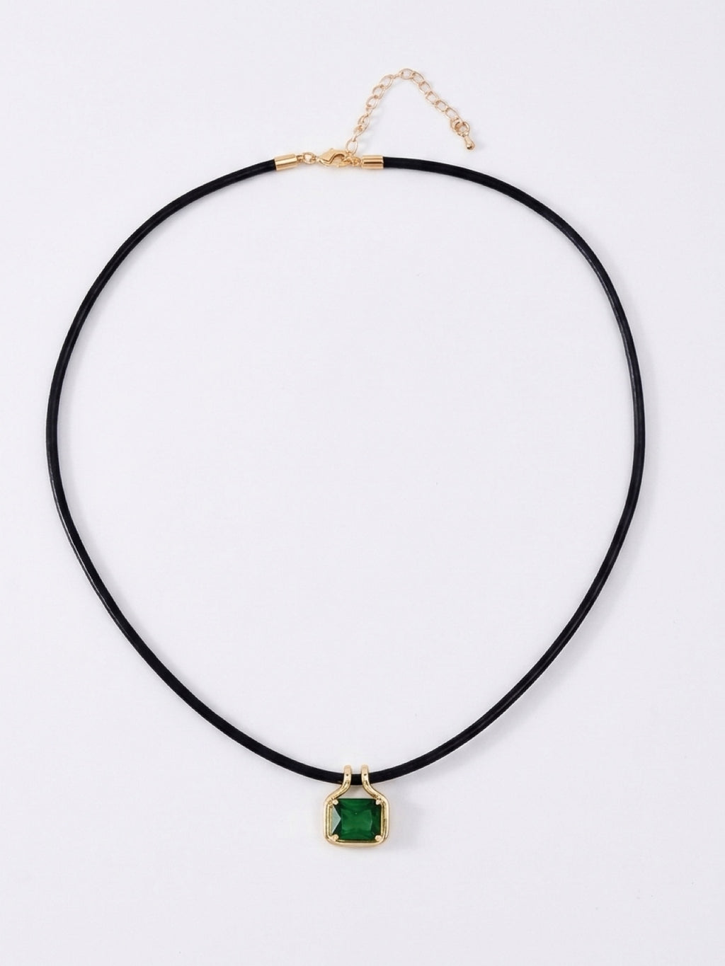 Ema Emerald Black Rope Chain Necklace