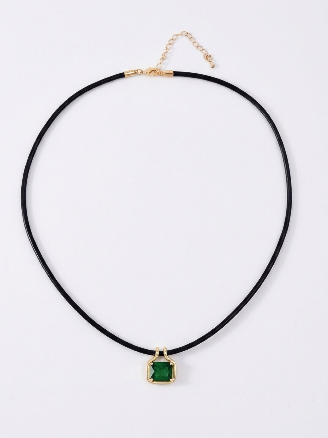 Ema Emerald Black Rope Chain Necklace