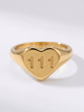 Angel number Heart Ring