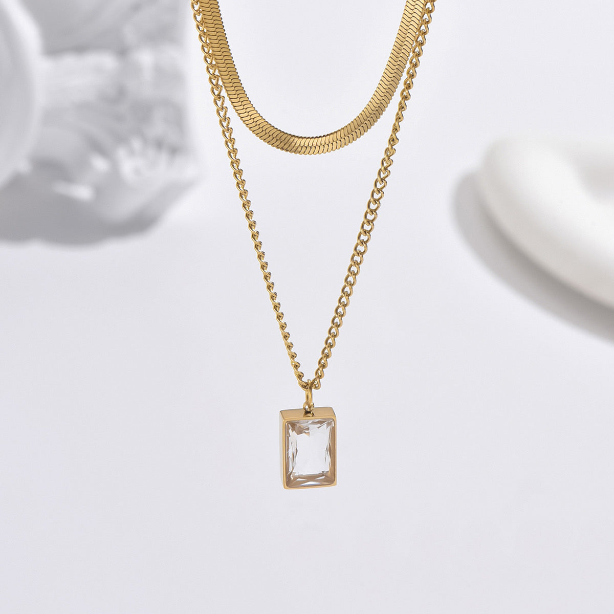 Serene Double Layer 14K Gold Necklace