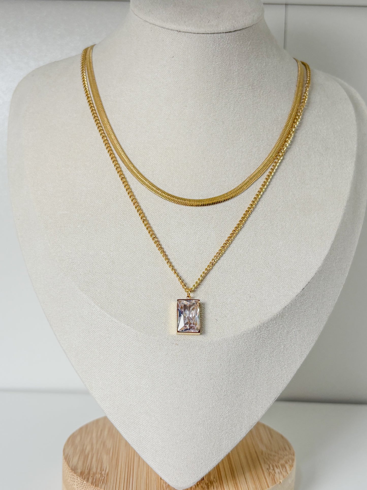Double Layer 14K Gold Necklace