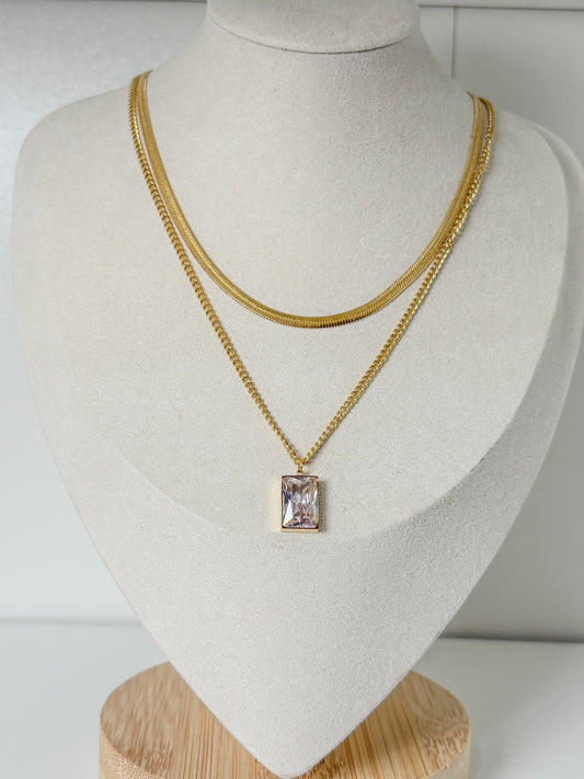 Double Layer 14K Gold Necklace