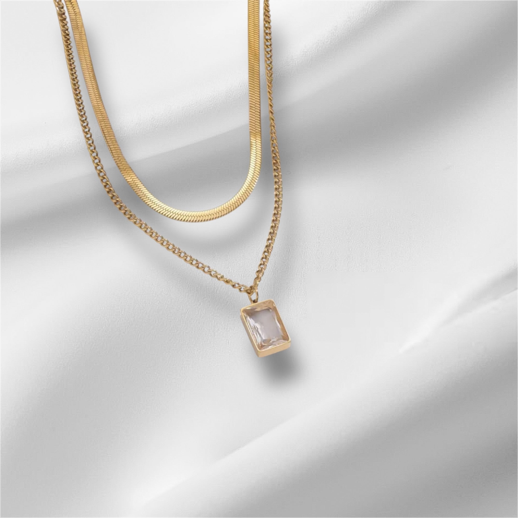 Serene Double Layer 14K Gold Necklace
