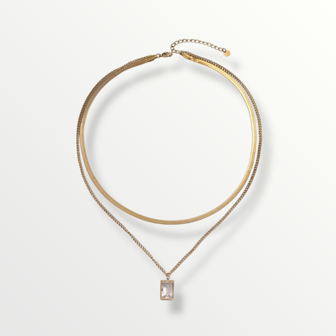 Serene Double Layer 14K Gold Necklace