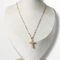 Small Dainty Zircon Cross Necklace