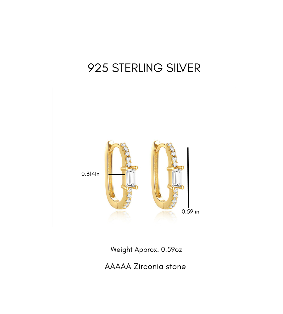 Darling Hoop Earring- Sterling Silver with Zircon Stones