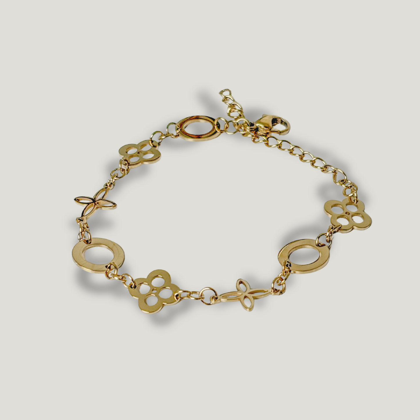 Floral Chic 14k Gold PVD Coated Bracelet