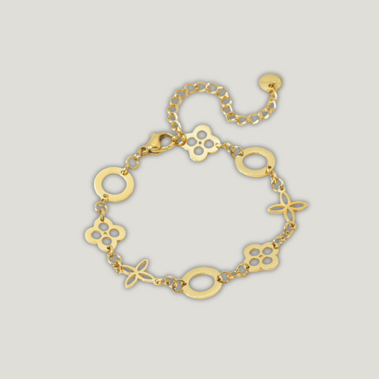 Floral Chic 14k Gold PVD Coated Bracelet